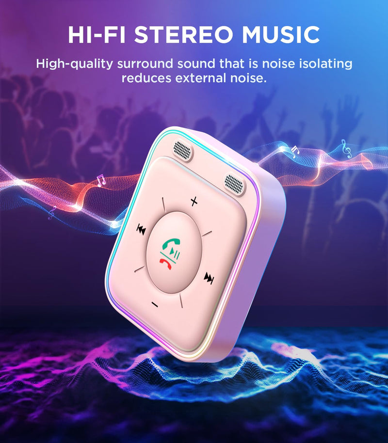 JOYROOM Bluetooth 5.4 Car Adapter with Dual Mics and Noise Cancellation, AUX Bluetooth Car Kit with Plug-and-Play and Noise Filter for Hands-Free Calls and Stereo Audio, Pink