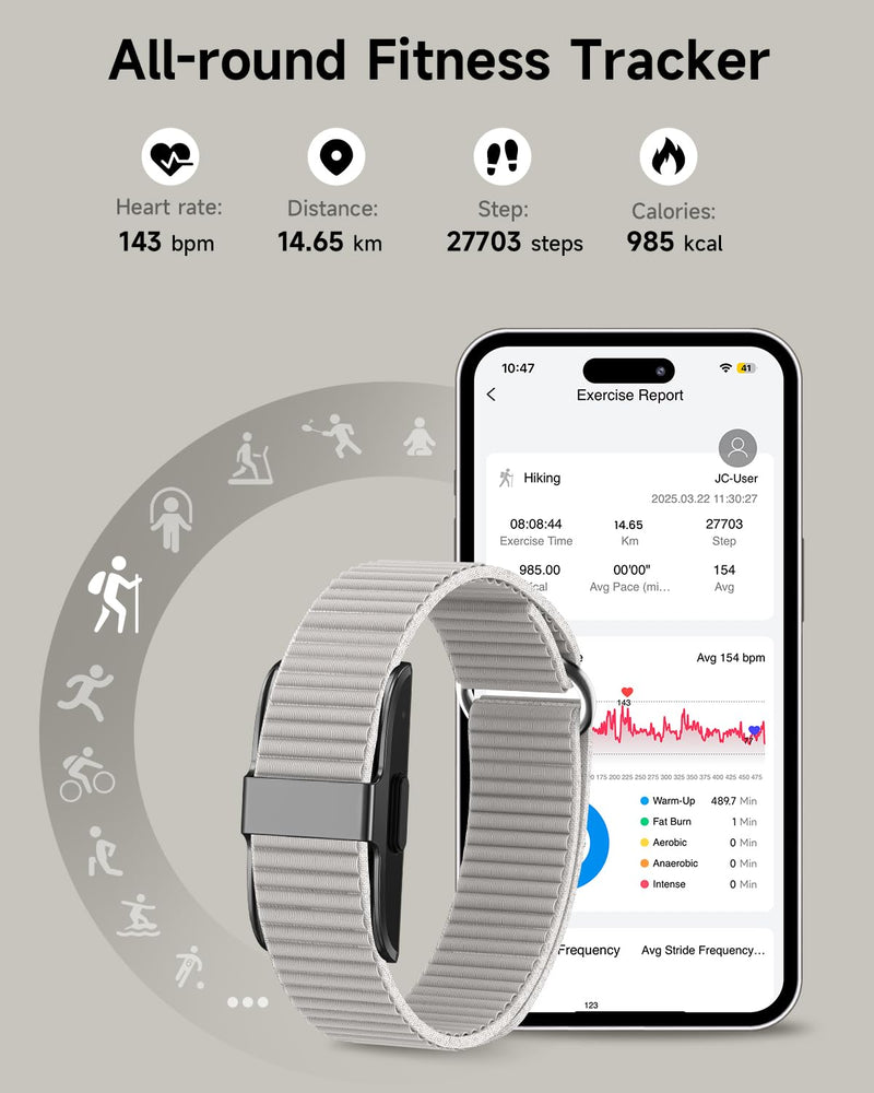 Fitness Tracker for Men Women, Health Activity Fitness Trackers with Sleep Tracker, 24/7 Heart Rate/Blood Pressure/HRV/Stress Monitor, IP68 Bracelet Watch, Free App for Android iPhone, 2 Bands Black Adjustable
