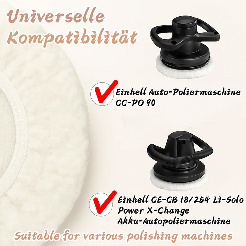 Polishing Machine, Polishing Attachment Cordless Screwdriver, 4 Pieces Polishing Hoods, 250 mm Polishing Pads, Lambswool Polishing Discs for 220 mm-250 mm Polishing Machines, for Car Paint Care, Wax