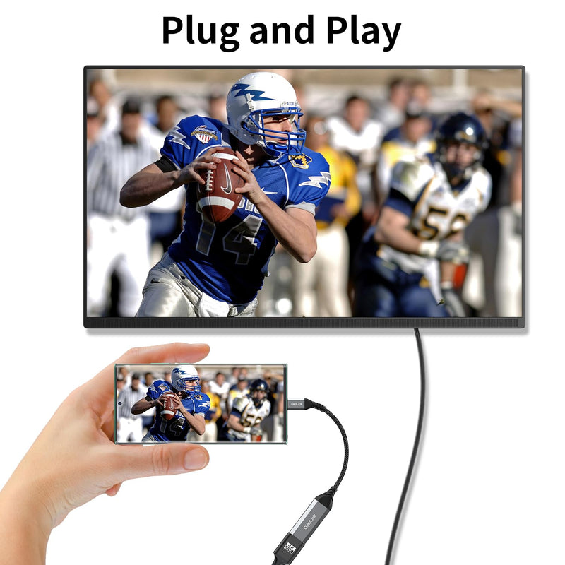 QianLink USB Type C to HDMI Adapter, USB C to HDMI 4K Cable [Thunderbolt 3/4] for MacBook Pro/Air 2023, iPhone 15 Pro Max, Dell XPS, Pixelbook, Surface, IPad Pro, iMac, XPS 17, Galaxy S23 and More