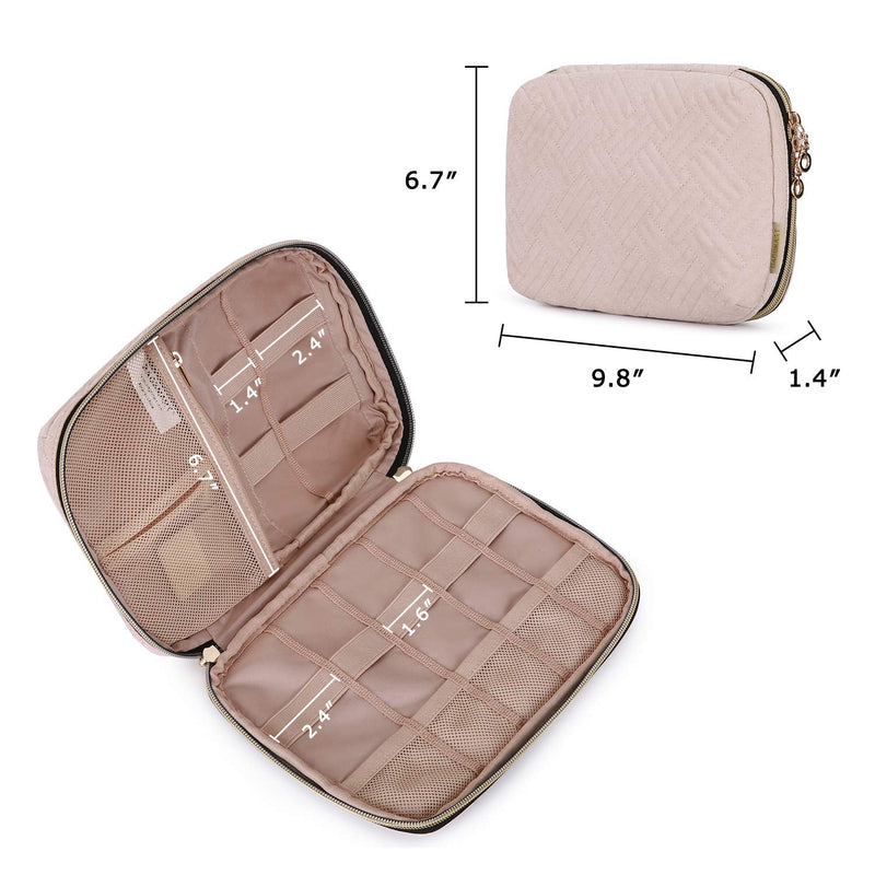 [AUSTRALIA] - BAGSMART Electronic Organizer Small Travel Cable Organizer Bag for Hard Drives, Cables, Charger, Phone, USB, SD Card, Soft Pink 