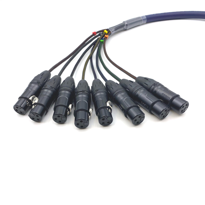 6.56ft DB25 to XLR Female Snake Cable, DB25 Male to 8 Channel XLR 3Pin Female Balanced Snake Cable D-Sub SnakeCable Patch Bay Interface Modular Wire 2Meter 6.56ft
