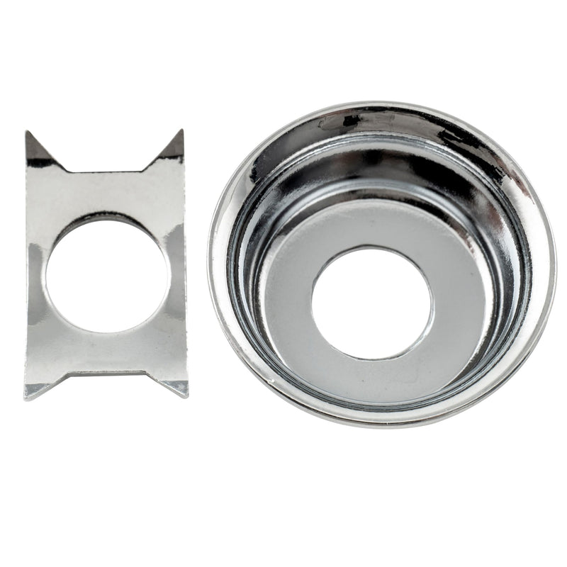 Musiclily Pro Traditional Cup Style Guitar Tele Jack Plate Recessed Output Jack Ferrule for Fender Telecaster Electric Guitar, Chrome