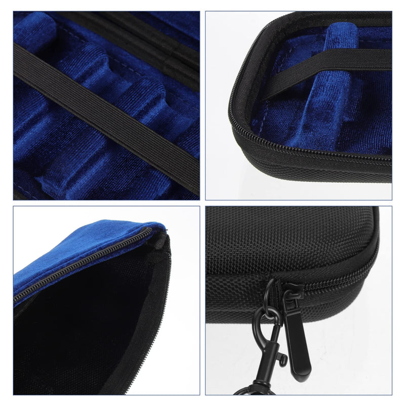 Vaguelly Saxophone Mouthpieces Case, Superior Oxford Cloth Clarinet Mouthpieces Case,Blue Velvet Lining,Multi Space Woodwind Case Storage Bag