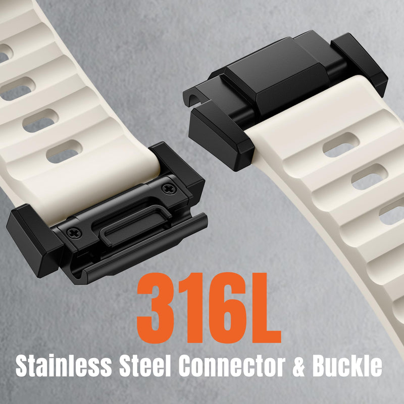 Bandletic Nylon Band and Silicone Strap Compatible with Garmin Watch 22mm