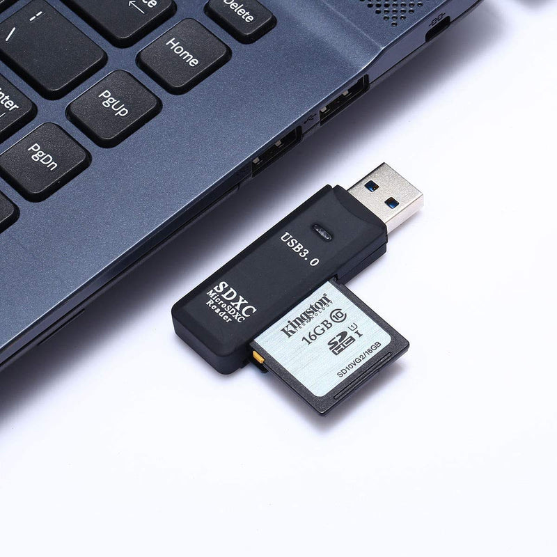 CFIKTE USB Card Reader，2 in 1 USB 3.0 HighSpeed Memory Card Reader Adapter for Micro SD, Micro SDHC, Micro SDXC, TF, SD Card, SDHC, SDXC, Dual Slots Hub,Up to 5Gbps Write and Read Speed (2 Pack) 2 PACK