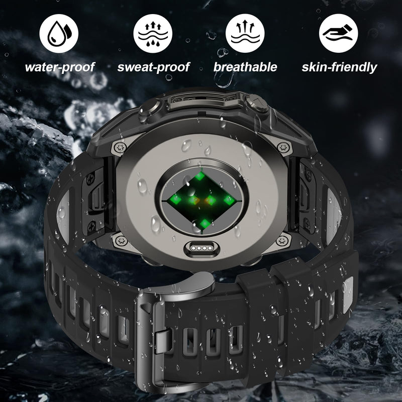 26mm Watchbands Compatible With Garmin Fenix 8 Pro/Quatix 8 51mm/Fenix 7X Pro/7X/6X Pro/6X/5X Plus/5X/3 HR,Silicone Quick-Fit Strap for tactix 8 51mm/7 pro/Enduro 3 2/Descent Mk3i-51mm/Mk2i 7Pack1