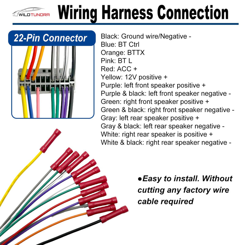 [AUSTRALIA] - 22Pin Radio Wiring Harness with Antenna Adapter for Dodge 2002-2010 Chrysler 2000-2007 Jeep 2003-2008 Aftermarket Car Stereo Wiring Harness Connector Car Stereo Radio Wiring Harness Cable Install Kit 16-pin, with Antenna Adapter 
