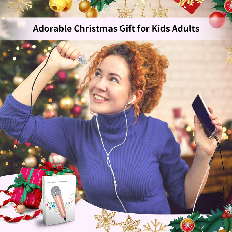 USB C Mini Karaoke Microphone for Android Phone, Laptop, Tablets Small ASMR Microphone for Voice Video Recording Singing, Vlogging, Podcasting YouTube (1 PCS Silver)