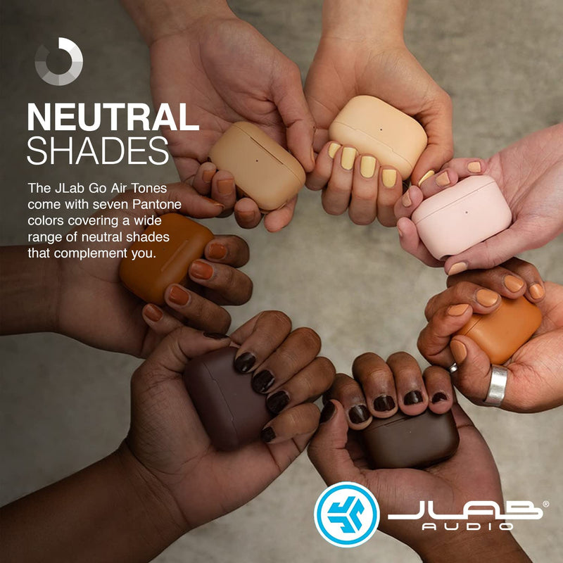 JLab Go Air Tones True Wireless Earbuds Designed with Auto On and Connect, Touch Controls, 32+ Hours Bluetooth Playtime, EQ3 Sound, and Dual Connect, Natural Earthtone Color (474 C)