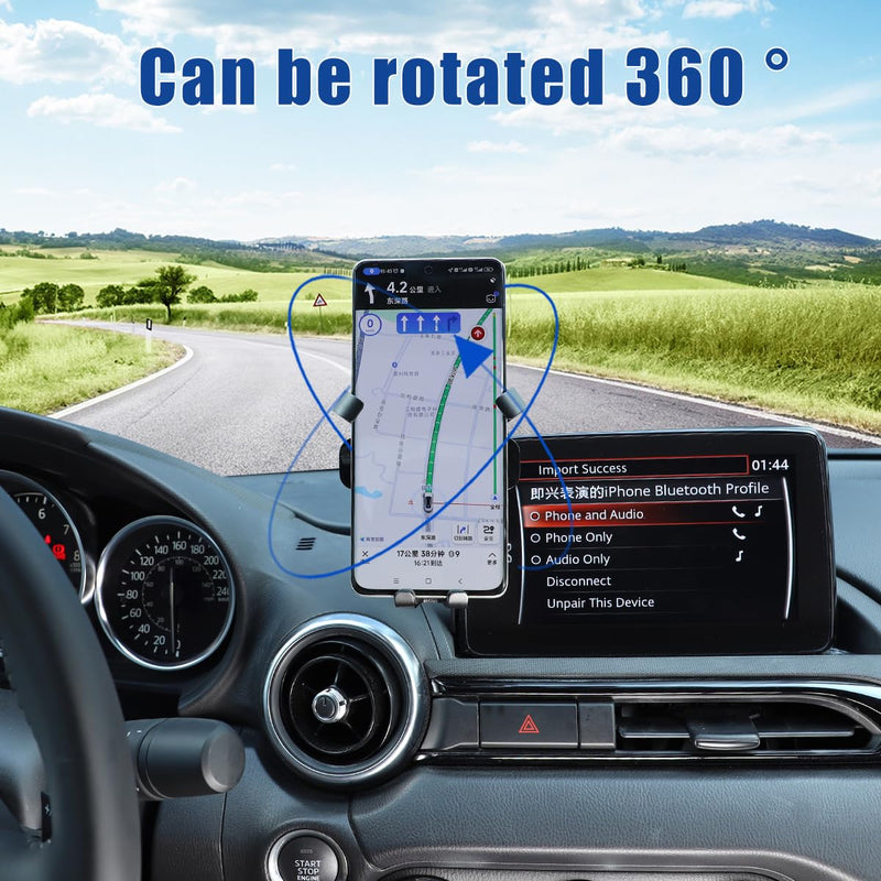 HAPPYHORSE Car Phone Mount Compatible with Mazda MX-5 2016-2023 Central Control Navigation Cell Phone Holder Dash Clip Dash Panel Mobile Phone Bracket Stand Accessories (Style B) style B