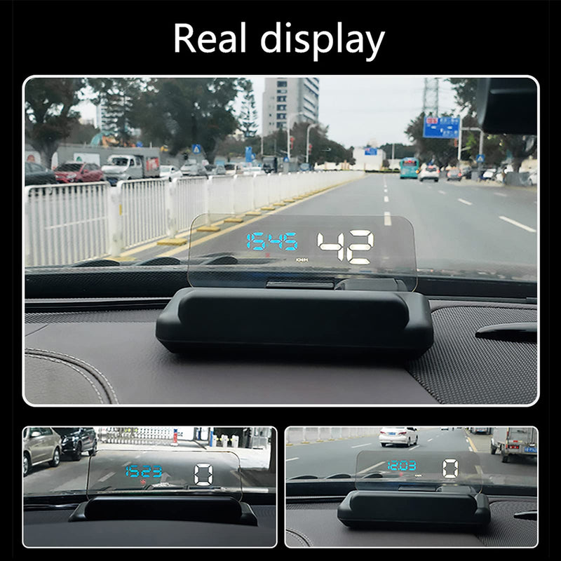 wiiyii Universal Car HUD Head Up Display T900, with Satellite Clock, Single Driving Time and Single Driving Distance, Work for All Vehicles