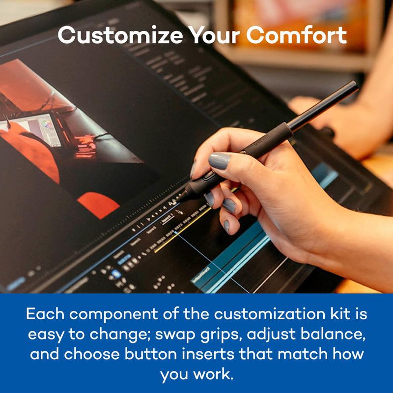 Wacom Pro Pen 3 Customization Kit | If your Wacom device came with the slim version of the PP3, this kit comes with the grips & weights to configure the pen