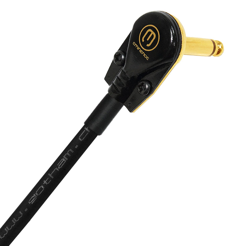 WORLDS BEST CABLES 4 Units - 12 Inch - Gotham GAC-1 Ultra Pro - Low-Cap (21pF/ft) Guitar Bass Effects Instrument, Patch Cable & Gold (6.35mm) Low-Profile R/A Pancake Type Connectors - Custom Made