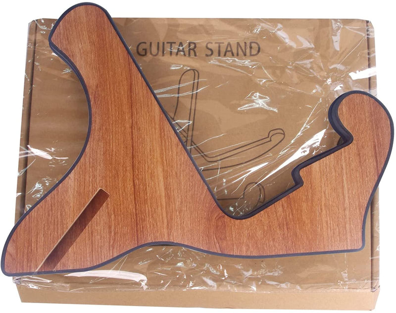 Miwayer Guitar Stand Wood Thickened Universal, with 0.12 Inch Soft Leather Ddge, Safe Non-Slip Portable Stringed Wooden Guitar Rack, Used for Acoustic, Classical, Electric Guitar, Bass Brown