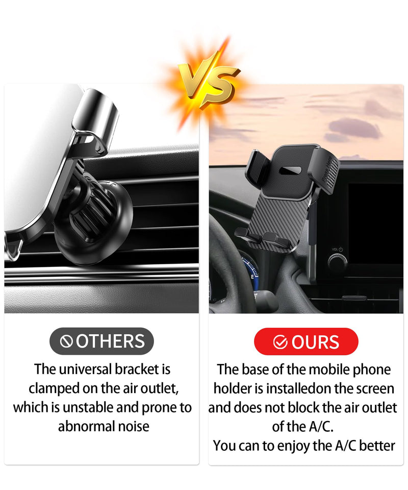 Car Phone Holder for Toyota RAV4 / RAV4 Hybrid 2019-2025 Accessories 7/8 Inch Screen Fixed Clip Cell Phone Mount Hands-Free 360 Degree Rotation