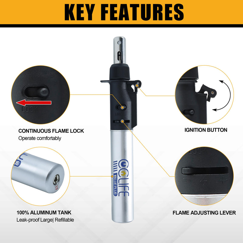 CCLIFE Soldering Iron Set Gas Soldering Iron 13 Butane Soldering Iron with Flux Soldering Wire Soldering Set for Soldering, Hot Cutting, Welding, Pyrography, Wood Engraving, Jewellery Making (Upgrade) Gas soldering iron (upgrade)