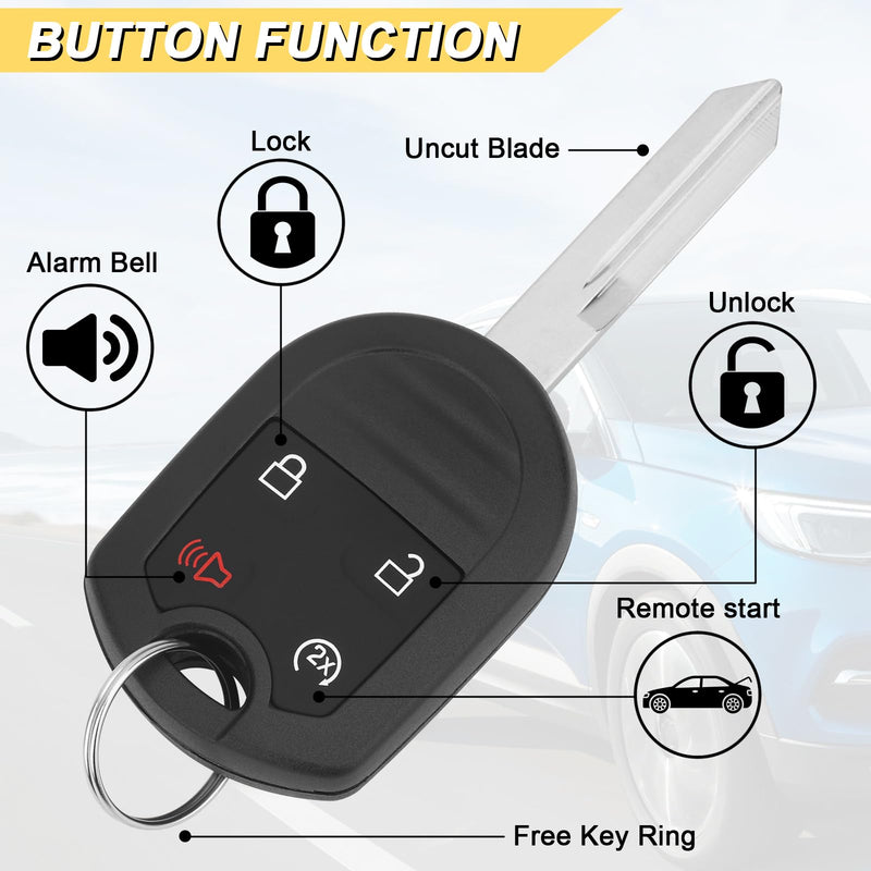 Vurkcy Key Fob Replacement for Ford F150 F250 F350/ Expedition/Explorer/Lincoln MKX/Navigator Car Keyless Entry Remote Control, CWTWB1U793, 4 Btn, 2Pcs