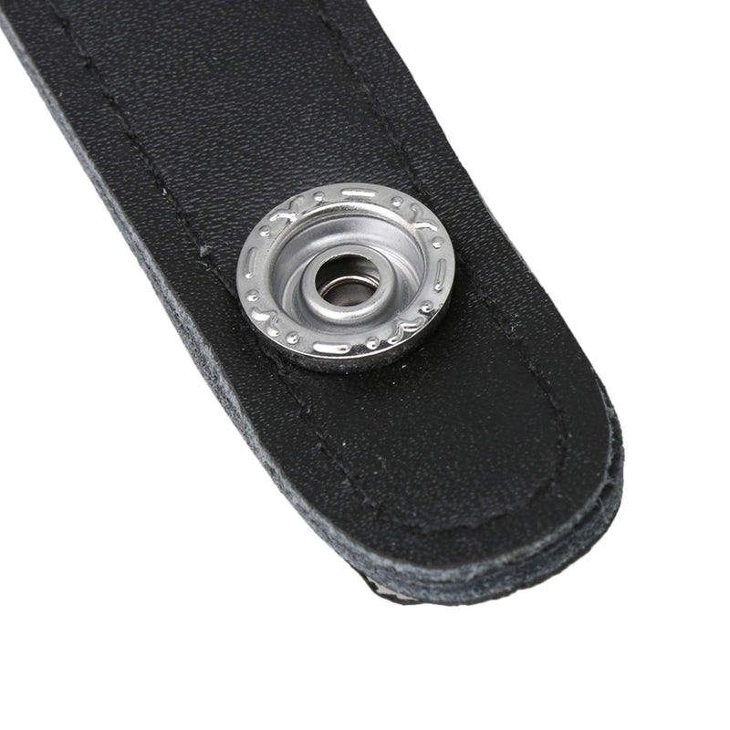 [AUSTRALIA] - BQLZR 8.4x2.4cm Black Leather Metal Extension Film Accordion Bellows Straps with 4 Buckle for Accordion Fixation 