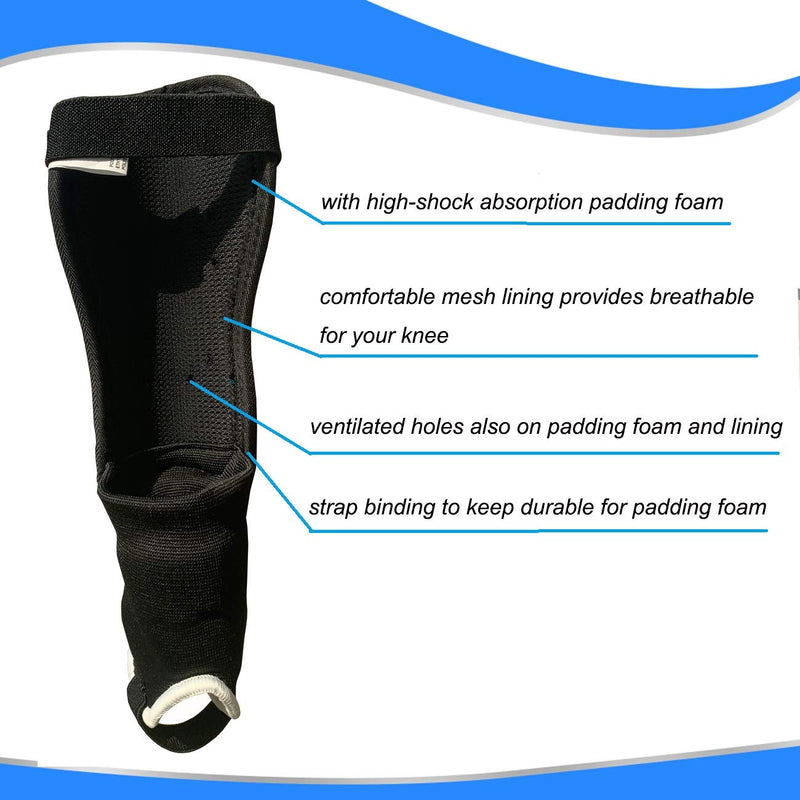 Soccer Football shin Guards with Low-Profile Flexible Super Protection,Great for Youth, Junior black/white Medium