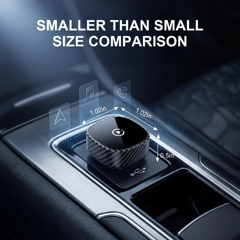 [AUSTRALIA] - Wireless CarPlay Adapter for Apple iPhone & Android Auto 2026 Upgrade - Bluetooth & Wi-Fi, Plug & Play, 3X Fast Auto-Reconnect, No Latency, Convert Wired to Wireless Car Play Adapter (Black) 