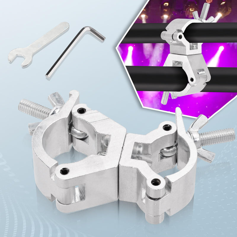 Aluminum Alloy Stage Lighting Truss Clamps - Maximum Load 220 Lbs and Fits 0.98-1.18 Inches or 1.18-1.41 Inches OD Tubing - Swivel Double-Head Coupler Suitable for Stages/Djs/Speaker/Pubs 0.98-1.18Inch/1.18-1.41Inch