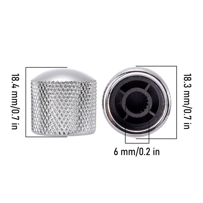 [AUSTRALIA] - 4Pcs Silver Metal Dome Tone Knob for Electric Guitar Bass Parts 