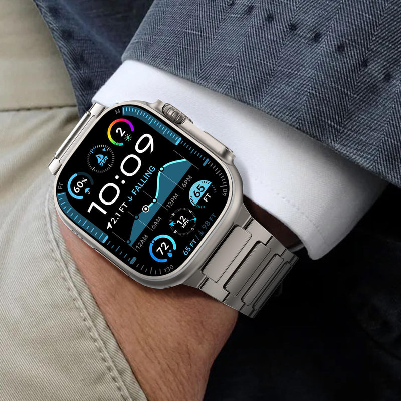NewWays Grade 2 Titanium Band Compatible with Apple Watch Band for Men Ultra 3 2 1 49mm Series 10 46mm 45mm 44mm