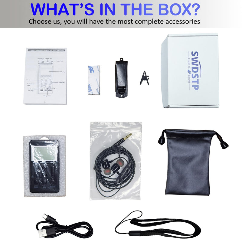 [AUSTRALIA] - Portable AM/FM Pocket Radio with Digital Tuning LCD Display, SWDSTP Rechargeable Mini Radio with Stereo Earphone and Removable Belt Clip for Walking, Jogging 