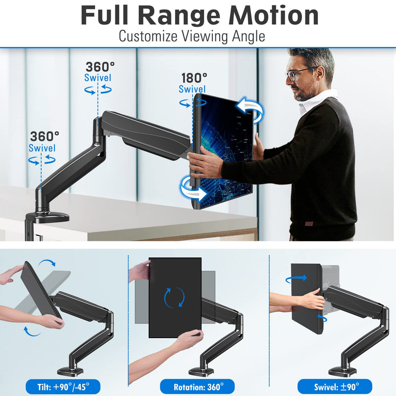 MOUNTUP Single Monitor Desk Mount Holds Screen up to 32 inch+Monitor Mount Reinforcement