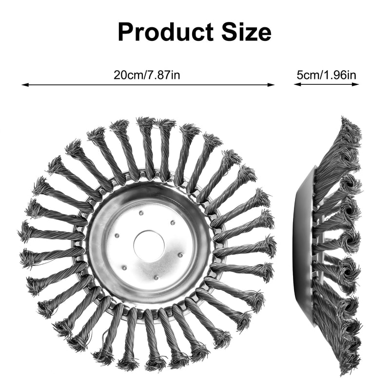 Weed Brush Cutter, Wild Herb Brush for Brush Cutter, 8 Inch Professional Weed Brush for Grass Trimmer, 25 mm Bore Steel Brush for Lawn Mower Brush, Removal of Weeds and Moss (8 Inches) 8 inches