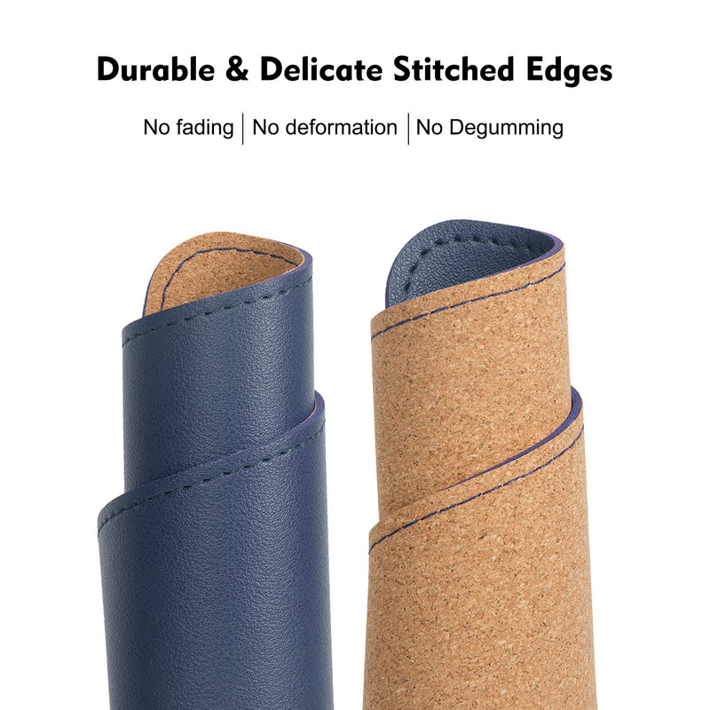Leather Mouse Pad,Wood Mouse Pad,Double Side Mouse Pad,Stitched Edges,Waterproof Computer Mouse Pads for Laptop,Office & Home,1 Pack,8inch11inch,EAGZFFI (Blue) BLUE