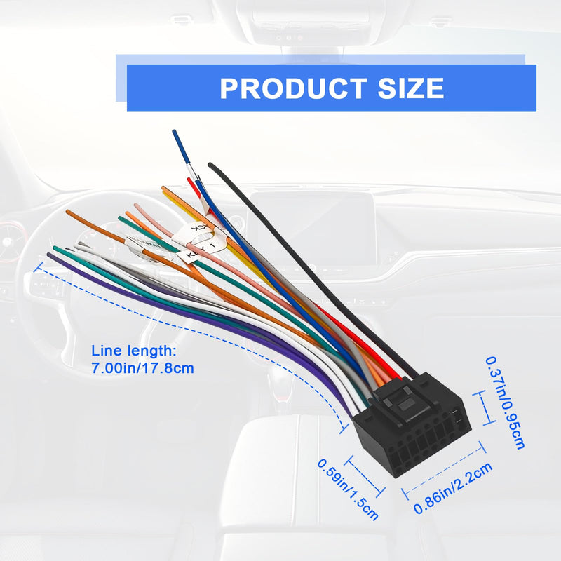 [AUSTRALIA] - 16 Pin Vehicle Aftermarket Wiring Harness Compatible with Kenwood CD DVD Navigation in-Dash,Kenwood car Stereo Wiring Harness,XT91016 Car Stereo CD Player Wiring Harness 
