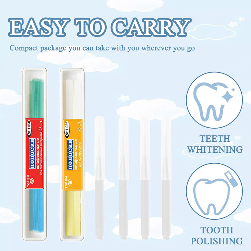 Pack of 50 Teeth Sandpaper, Tooth Sandpaper, Teeth Sandpaper for Spaces, for Quick and Effective Teeth Grinding and Deep Cleaning Oral Hygiene, with 4 Interdental Brushes