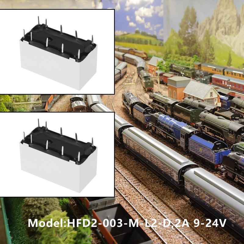 OTOTEC 5 Pieces 10 Pin Miniature Relay Bistable 3V HFD2-012-S-L2-D Self-Locking Low Controller for Railway Model DIY White