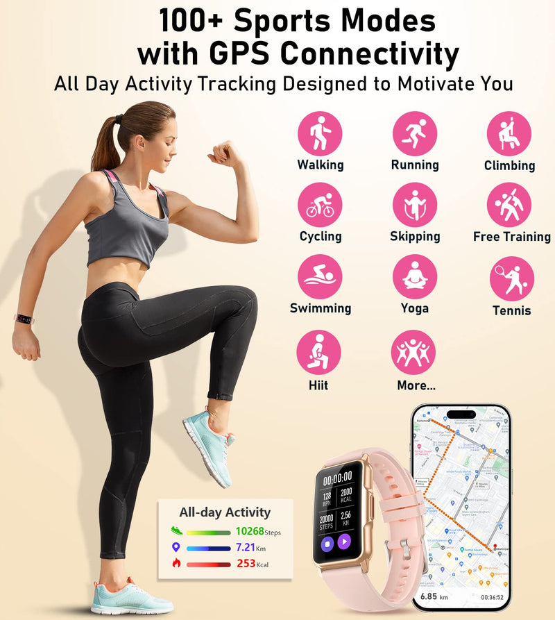 Mindrose Health Fitness Tracker with 24/7 Heart Rate Blood Oxygen Blood Pressure Sleep Monitor 100 Sports Modes Step Calorie Counter