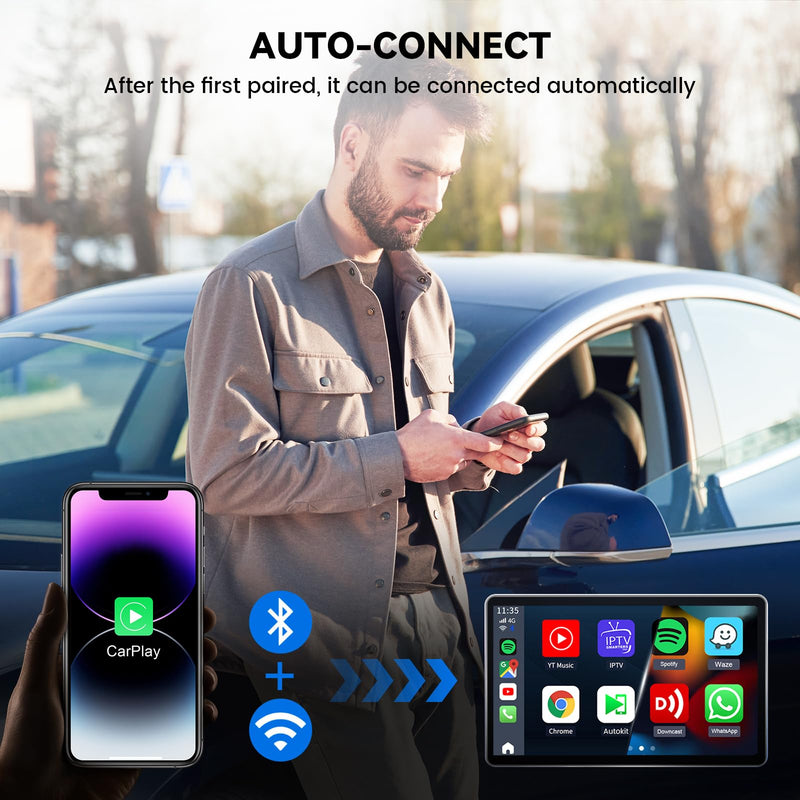 Wireless CarPlay Adapter, Converts Wired to Wireless Carplay Plug & Play Dongle Wireless Control for iPhone 8 or Above & OEM Wired CarPlay Cars
