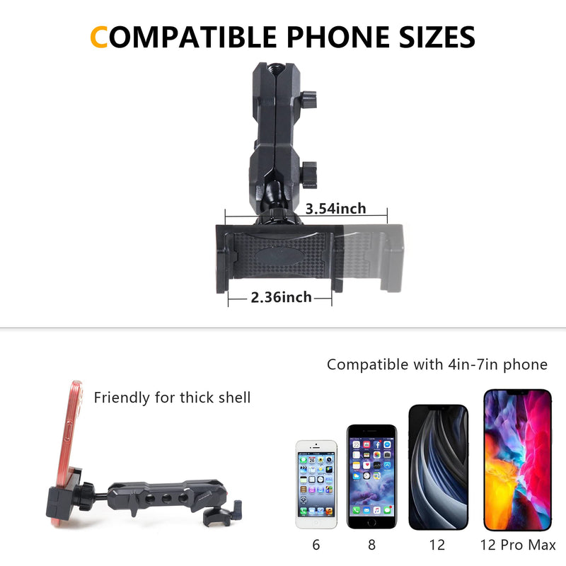 Dash Mount Phone Holder Compatible with 2012-2023 Jeep Wrangler JK JL Gladiator JT 2021 2022 2023 2024 2025 New Ford Bronco 2/4 Door, ONLY Phone Part Which Mounts on All Picatinny Rail JL Phone Holder Only