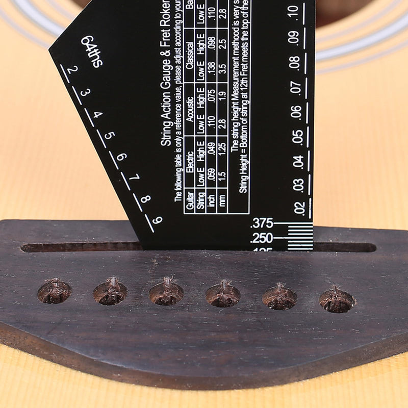 Guitar String Action Gauge String Height Ruler Guitar Fret Rocker Fret Leveling Guide High Precise Guitar Luthier Tool