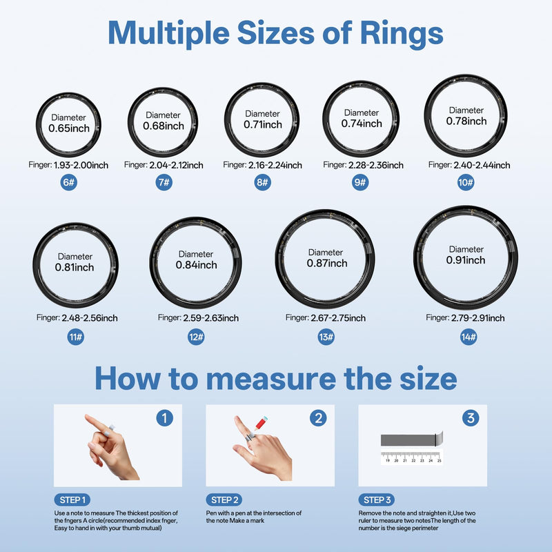 Smart Ring for Women and Men, Fitness Health Tracker Ring | Heart Rate/Sleep Tracker/Blood Oxygen/HRV/Stress/Calorie/Steps, IP68 Waterproof for iOS & Android, Free App (Rose Gold,10#)