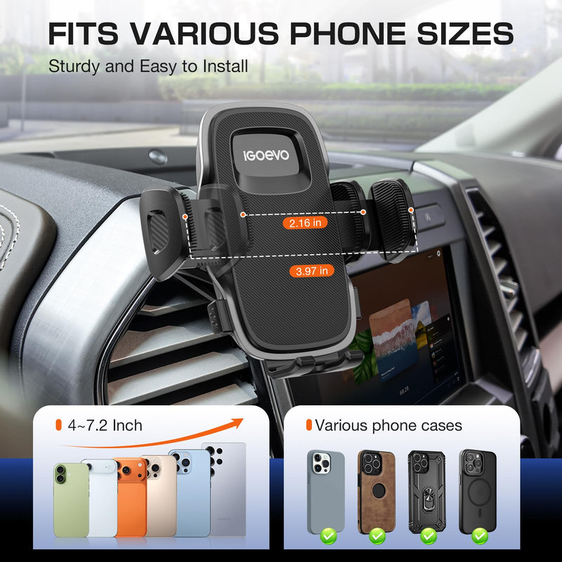 Ford F-150 2015–2020 / Super Duty 2017–2021 / Expedition 2018–2021 Vent Phone Mount | All-Metal, Heavy-Duty, OEM-Like Fit for Smartphones Black - Clamp Mount