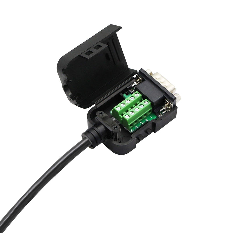 SinLoon DB9 Connector Adapter RS232 Serial Port D-SUB Adapter Plate Breakout Board Solder-Free (1-Pair Male+Female with Screwdriver ，Black Rubber Core)
