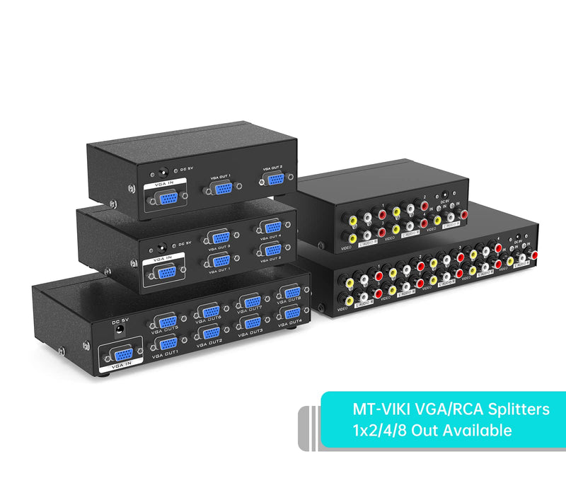 MT-VIKI 8 Way 3 RCA Splitter Composite Video Audio Distribution (1 in 8 Out) 1 in 8 out
