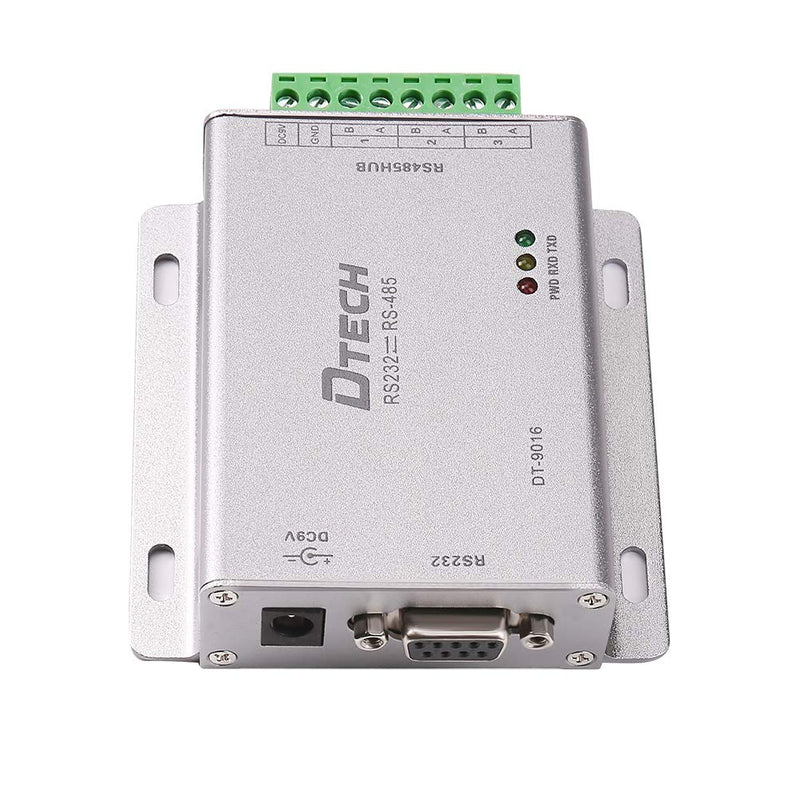 DTECH Industrial Grade RS232 to RS485 Serial Converter 3 Channel RS-485 Expansion Hub with 600W Surge Protection TX RX LEDs Power Adapter Terminal Block