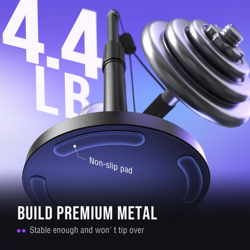 FIFINE Desktop Microphone Stand, Heavy-Duty Metal Adjustable Tabletop Mic Stand with 5/8" Male to 3/8" Female Screw Adapter, 4 Non-Slip Pads Compatible with Microphones for Recording, Streaming-BS1