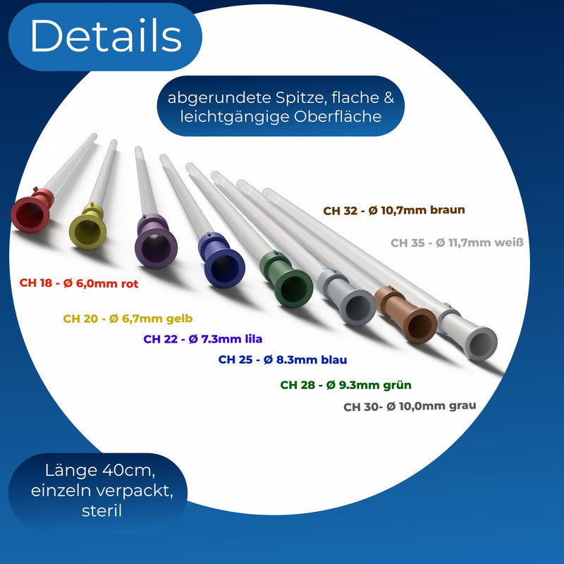 Horn Medical 10 x Flexible Enema Aid I Intestinal Tube for Irrigator Set/Enema Cup I Choice of Sizes (CH 28 - Diameter 9.3 mm) CH 28 - Ø 9,3mm