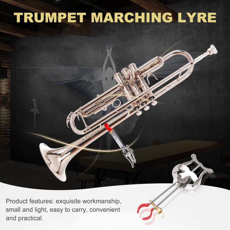 Xstyle Small Marching Lyre Clamp-On, Silver Metal Plating Marching Music Clip, Lyre for Saxophone