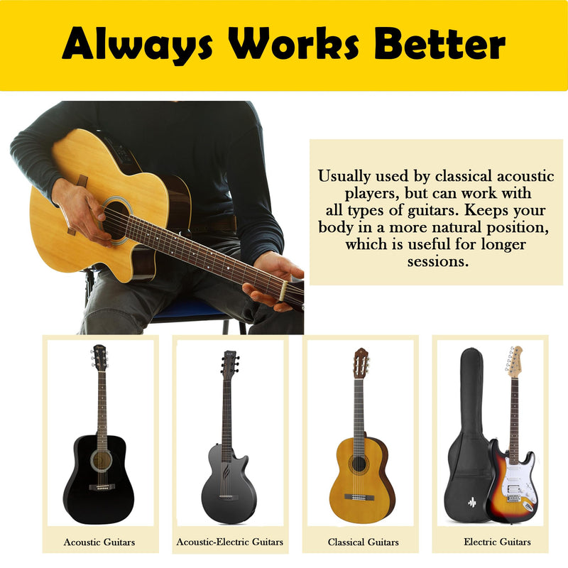Guitar Support, Guitar Cushion for Classical Acoustic Electric Guitar Players, Guitar Rest Ergonomic Playing Mat Leg Pad, Professional Guitarist Musical Instruments Accessories Tool with Bag