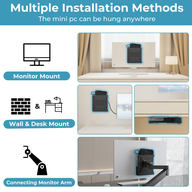 Mini PC Mount for Dell with Pen Holder, VESA Wall Under Desk Mount or Mount to a Monitor Arm, Monitor Stand for Dell OptiPlex MFF 7080 5070 3000 7060 7090 7010 3060 3040 3046 3050 3090 and More Model