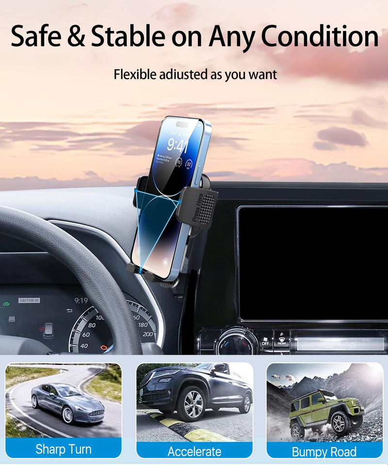 Car Phone Holder for Toyota Highlander 2020-2025 Accessories 8 Inch Screen Fixed Clip Adjustable 360 Degree Rotation Cell Phone Mount Hands Free